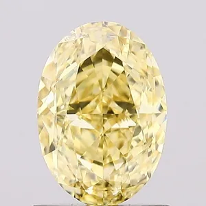 1.04ct OVAL Fancy Vivid Yellow VS2 Coloured Lab diamond