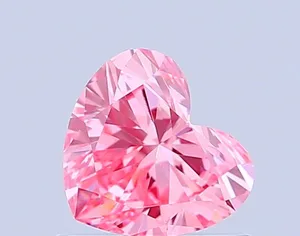 0.63ct HEART Fancy Vivid Pink VVS2 Coloured Lab diamond