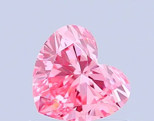 0.63ct HEART Fancy Vivid Pink VVS2 Coloured Lab diamond