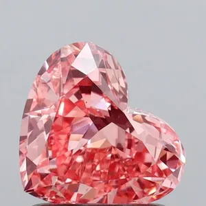 1.01ct HEART Fancy Vivid Pink VS1 Coloured Lab diamond
