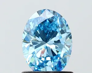 1.01ct OVAL Fancy Vivid Blue VS2 Coloured Lab diamond
