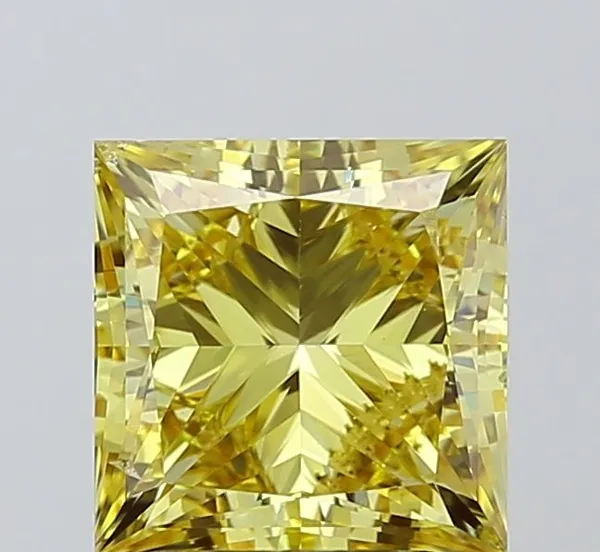 2.99ct PRINCESS Fancy Intense Yellow SI1 Coloured Lab diamond