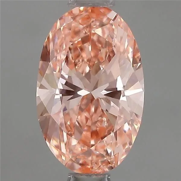 1.01ct OVAL Fancy Vivid Pink VS1 Coloured Lab diamond