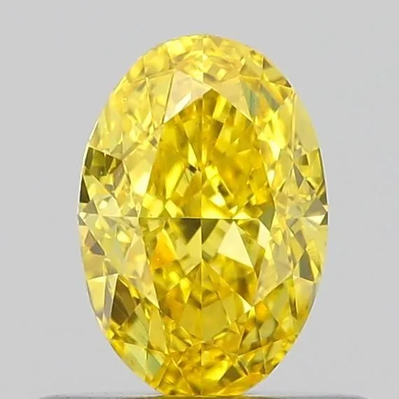 0.50ct OVAL Fancy Vivid Yellow VS1 Coloured Lab diamond