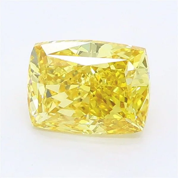 1.18ct CUSHION Fancy Vivid Yellow VS1 Coloured Lab diamond