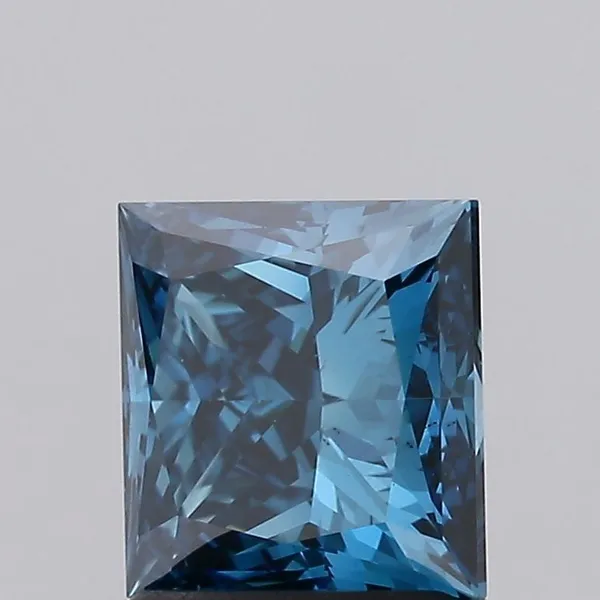 1.7ct PRINCESS Fancy Vivid Blue VS2 Coloured Lab diamond