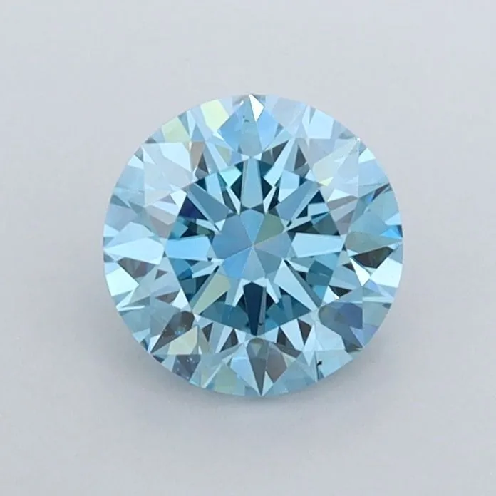 0.76ct ROUND Fancy Vivid Blue VVS1 Coloured Lab diamond