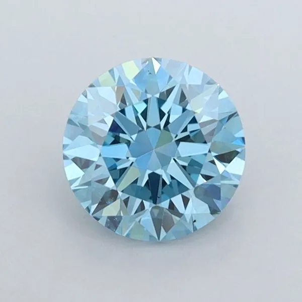 0.76ct ROUND Fancy Vivid Blue VVS1 Coloured Lab diamond