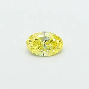 0.57ct OVAL Fancy Intense Yellow VS1 Coloured Lab diamond