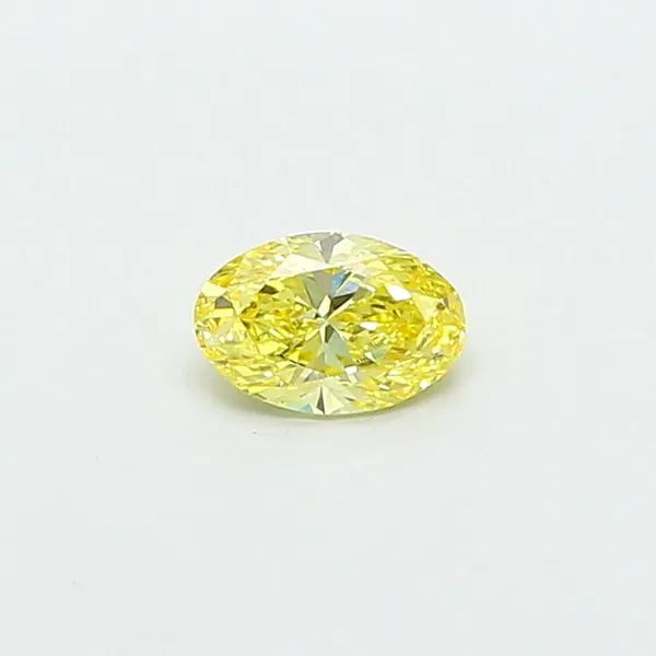 0.57ct OVAL Fancy Intense Yellow VS1 Coloured Lab diamond