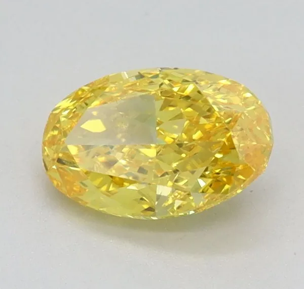 0.79ct OVAL Fancy Vivid Yellow VVS2 Coloured Lab diamond