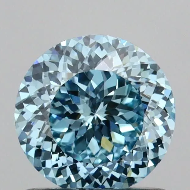 1.04ct ROUND Fancy Vivid Blue VVS2 Coloured Lab diamond