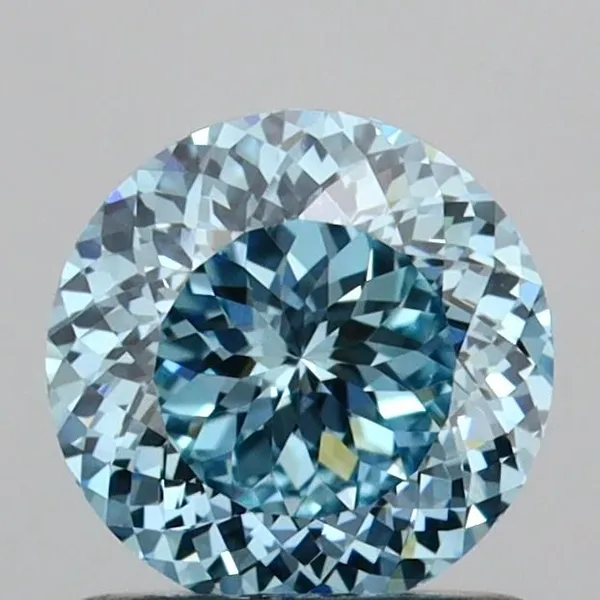 1.04ct ROUND Fancy Vivid Blue VVS2 Coloured Lab diamond