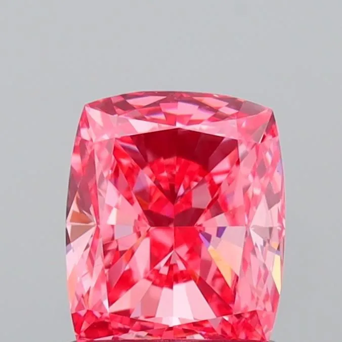 1.01ct CUSHION Fancy Vivid Pink VVS2 Coloured Lab diamond