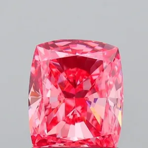 1.01ct CUSHION Fancy Vivid Pink VVS2 Coloured Lab diamond