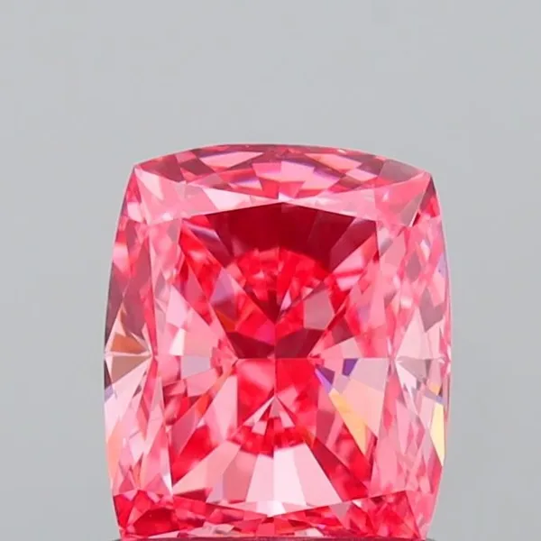 1.01ct CUSHION Fancy Vivid Pink VVS2 Coloured Lab diamond