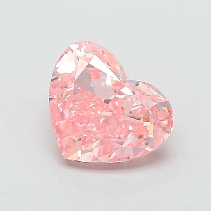 1.56ct HEART Fancy Vivid Pink VVS2 Coloured Lab diamond