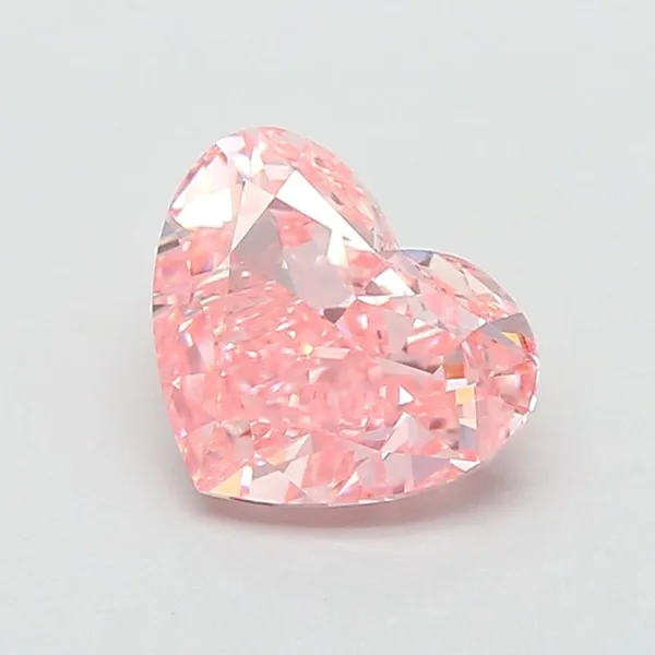 1.56ct HEART Fancy Vivid Pink VVS2 Coloured Lab diamond