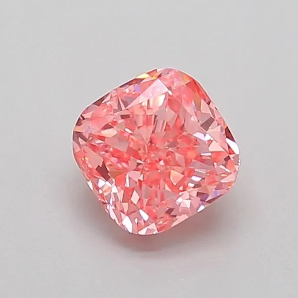 0.8ct CUSHION Fancy Vivid Pink VS2 Coloured Lab diamond