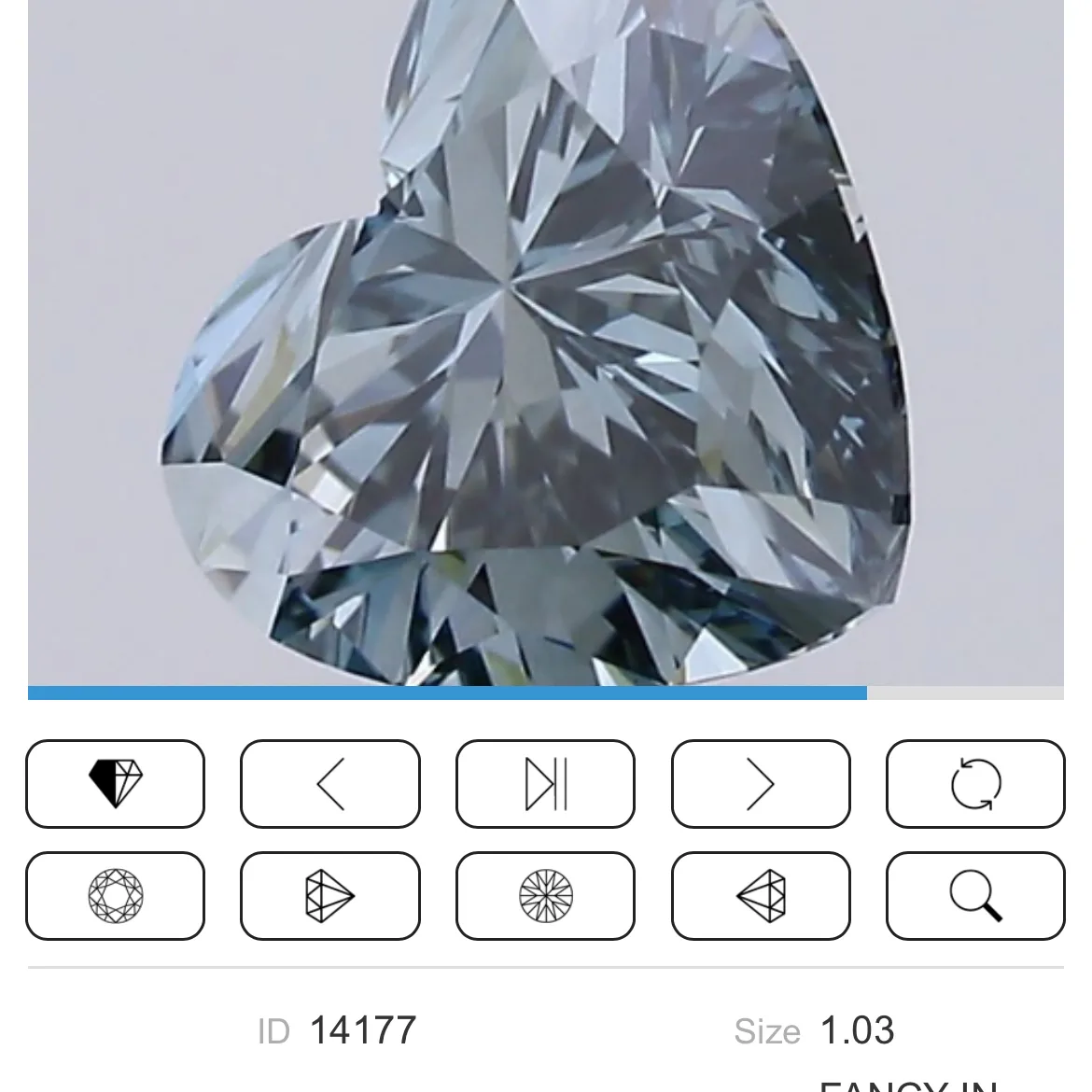 1.03ct HEART Fancy Intense Greenish Blue VS1 Coloured Lab diamond