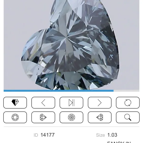 1.03ct HEART Fancy Intense Greenish Blue VS1 Coloured Lab diamond