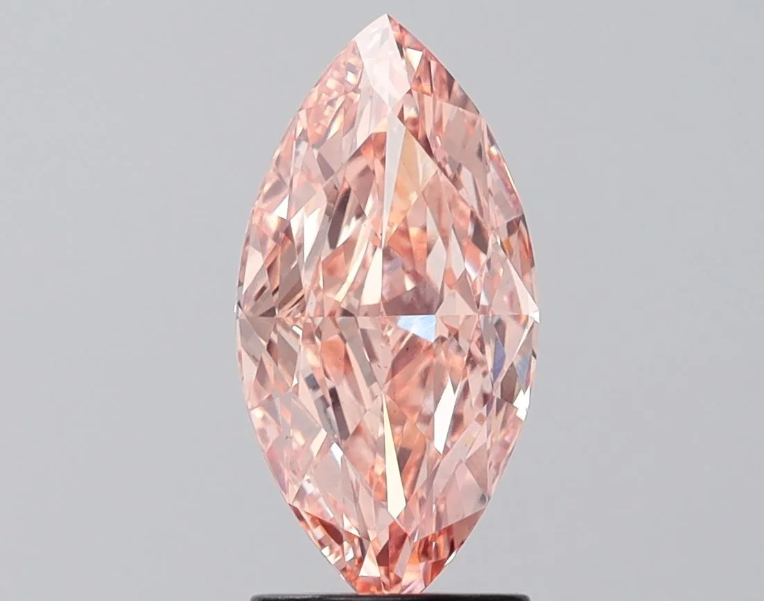 2.07ct MARQUISE Fancy Vivid Pink VS2 Coloured Lab diamond