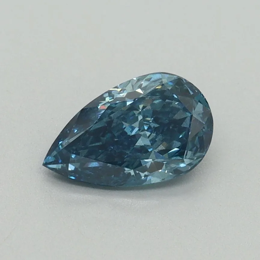 0.79ct PEAR Fancy Vivid Blue SI1 Coloured Lab diamond