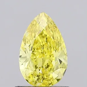 0.71ct PEAR Fancy Vivid Yellow VS2 Coloured Lab diamond