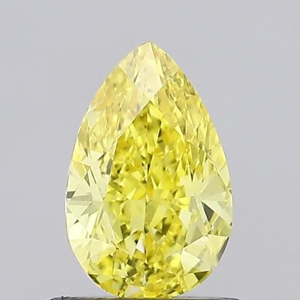 0.71ct PEAR Fancy Vivid Yellow VS2 Coloured Lab diamond