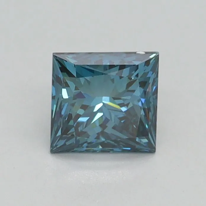 0.71ct PRINCESS Fancy Vivid Blue VS1 Coloured Lab diamond