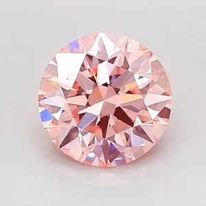 0.91ct ROUND Fancy Intense Pink SI1 Coloured Lab diamond