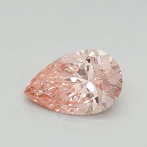 0.4ct PEAR Fancy Vivid Pink VS2 Coloured Lab diamond
