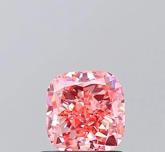1.07ct CUSHION Fancy Vivid Pink VS2 Coloured Lab diamond