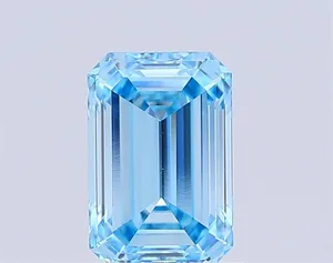 1.35ct EMERALD Fancy Vivid Blue VS1 Coloured Lab diamond