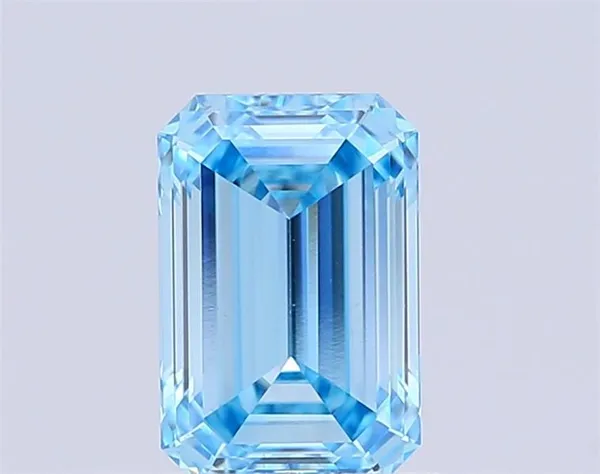 1.35ct EMERALD Fancy Vivid Blue VS1 Coloured Lab diamond