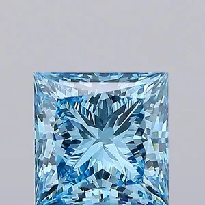4.06ct PRINCESS Fancy Vivid Blue VVS2 Coloured Lab diamond