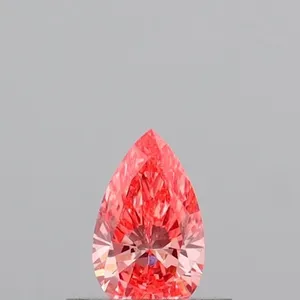 0.39ct PEAR Fancy Vivid Orangey Pink VS1 Coloured Lab diamond