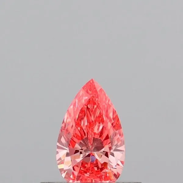 0.39ct PEAR Fancy Vivid Orangey Pink VS1 Coloured Lab diamond