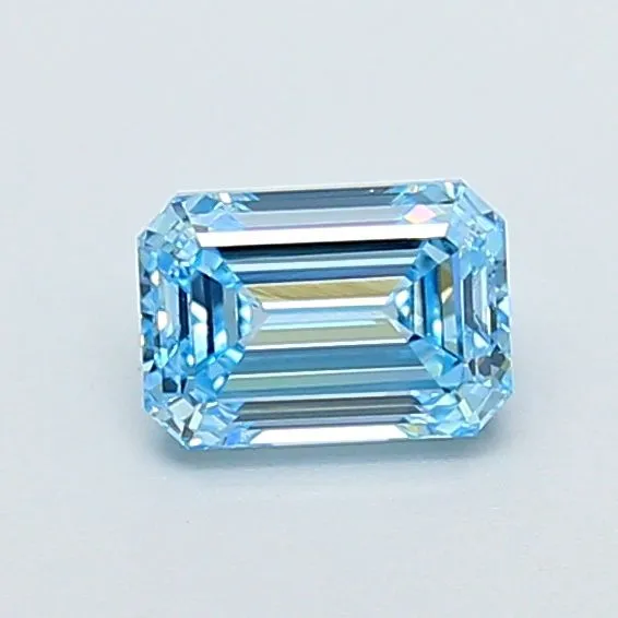 1.01ct EMERALD Fancy Vivid Blue VS2 Coloured Lab diamond