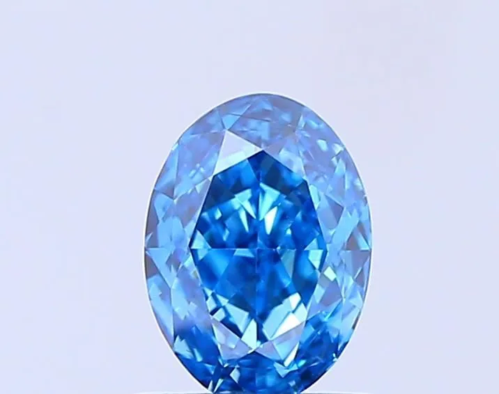 0.70ct OVAL Fancy Vivid Blue SI1 Coloured Lab diamond