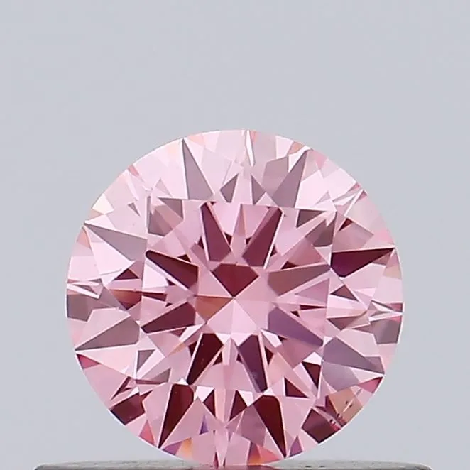 0.44ct ROUND Fancy Vivid Pink VS2 Coloured Lab diamond