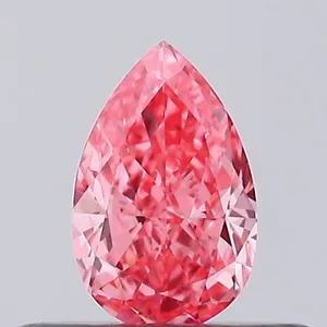 0.3ct PEAR Fancy Vivid Pink VVS2 Coloured Lab diamond