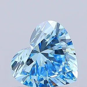 0.72ct HEART Fancy Vivid Blue VVS2 Coloured Lab diamond