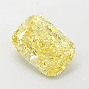 1.15ct CUSHION Fancy Intense Yellow VS1 Coloured Lab diamond