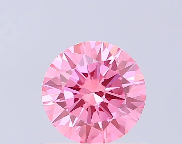 0.50ct ROUND Fancy Vivid Pink VS1 Coloured Lab diamond