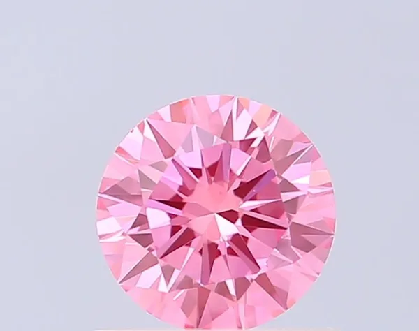 0.5ct ROUND Fancy Vivid Pink VS1 Coloured Lab diamond