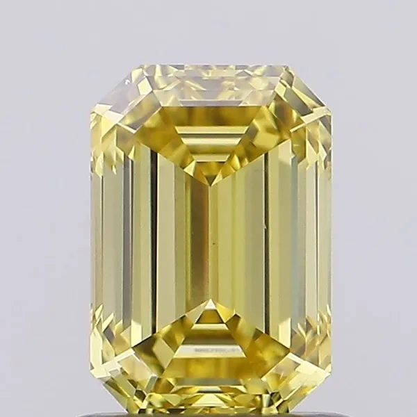 0.93ct EMERALD Fancy Yellow VS1 Coloured Lab diamond