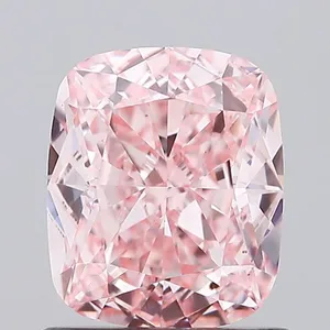 1.04ct CUSHION Fancy Intense Pink VS1 Coloured Lab diamond