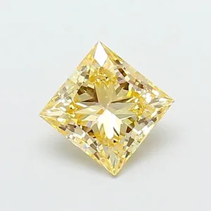 1.02ct PRINCESS Fancy Light Yellow VVS2 Coloured Lab diamond