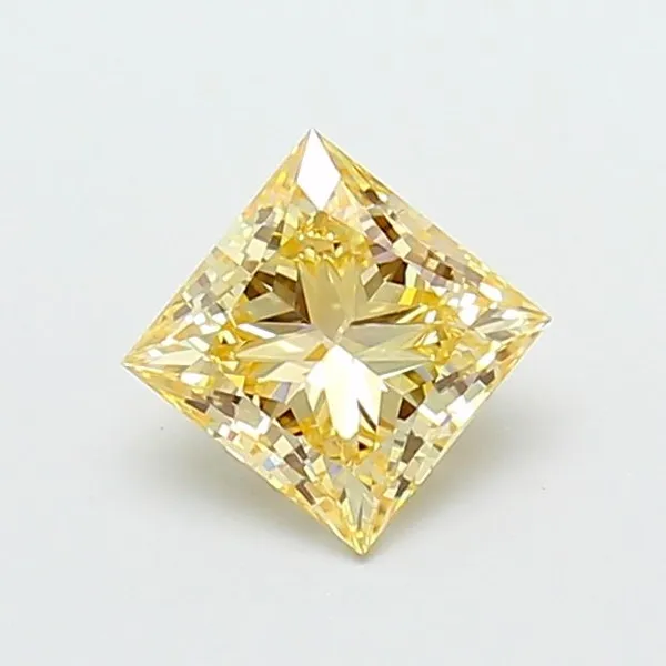 1.02ct PRINCESS Fancy Light Yellow VVS2 Coloured Lab diamond